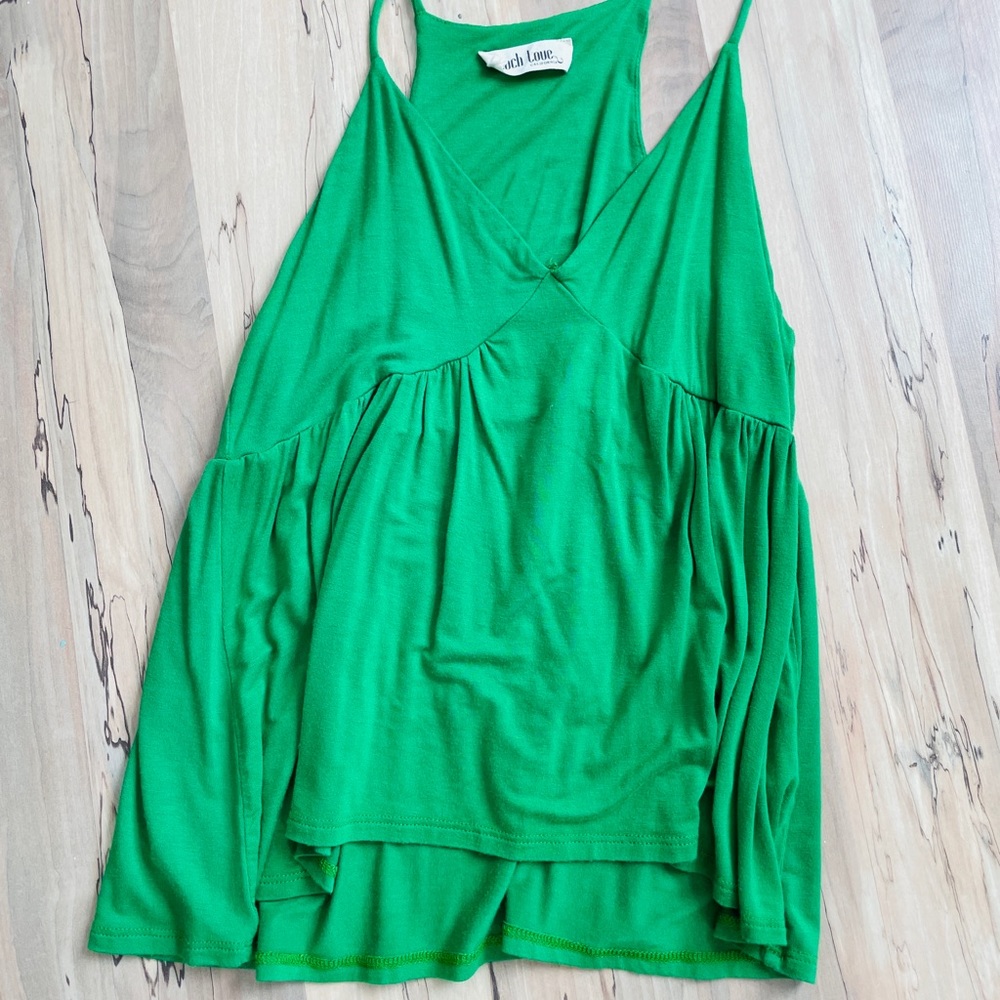 Green babydoll tank from peach love size small